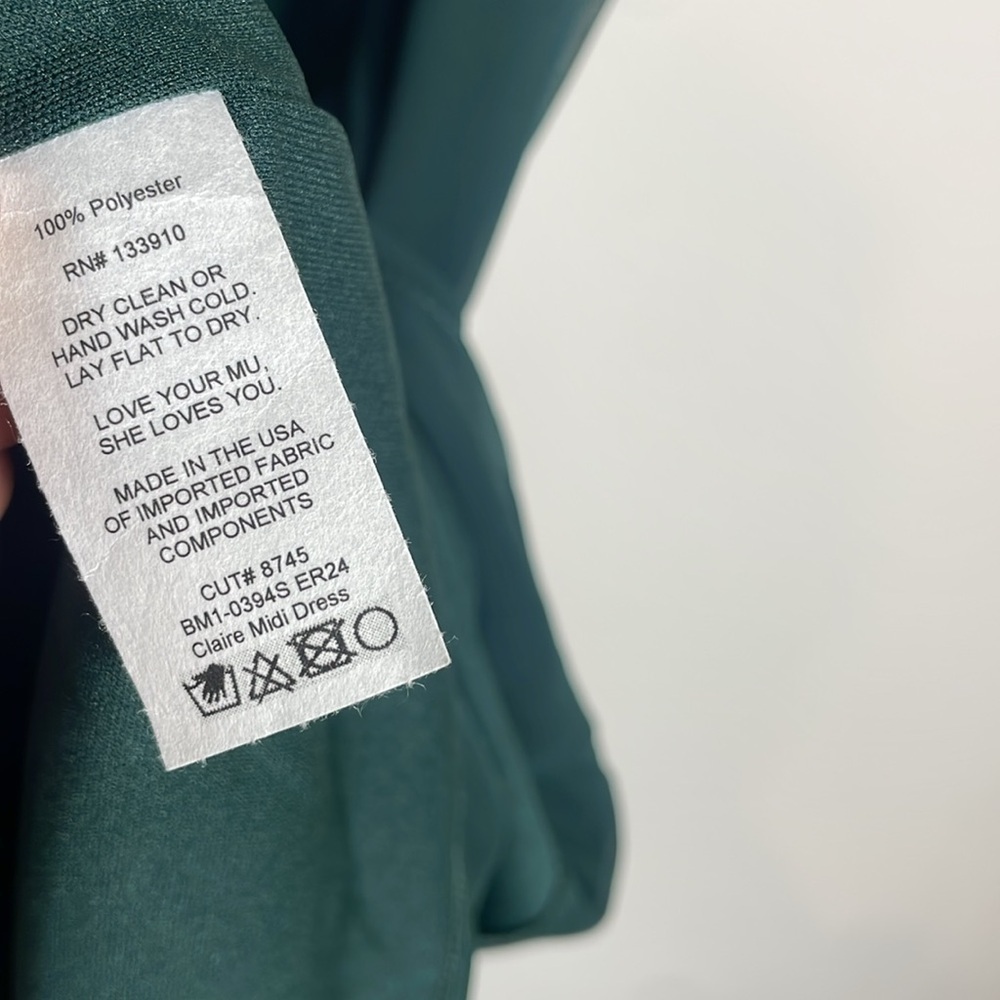 Show Me Your Mumu | Claire Midi Dress in Emerald Chiffon Size Medium NWT - Picture 6 of 10